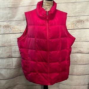 Land’s End Down Filled Puffer Vest Pink Full Zipper Size 2X
